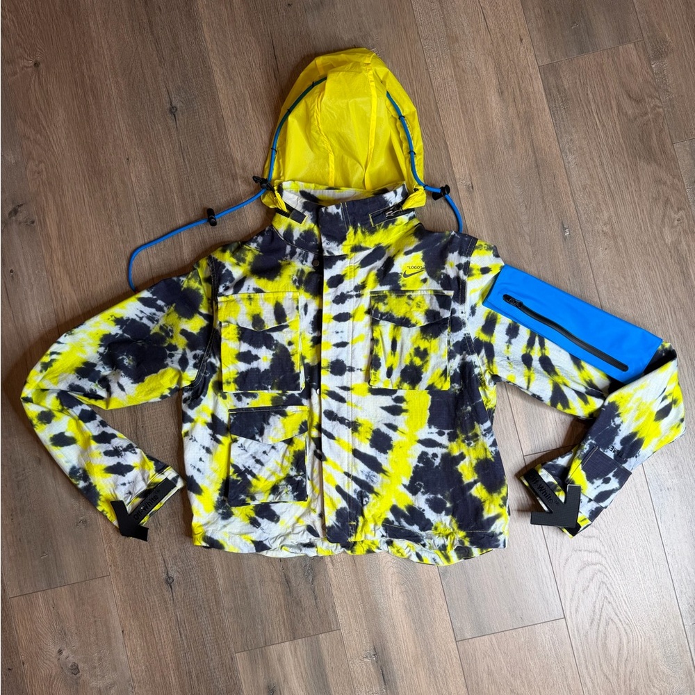 Off White X Nike Women’s NRG Jacket Medium in Tie-Dye - Yellow, Black & Blue